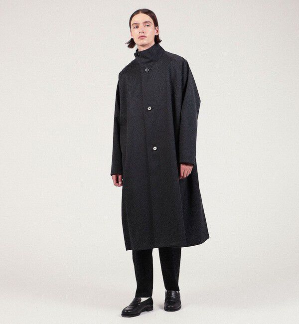 CABaN ウールギャバジン スタンドカラーコート　黒　ブラック　S caban ウールギャバジン スタンドカラー コート ブラックs