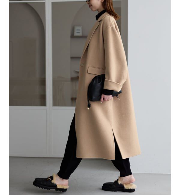 追加》souple woolダブルフェイスチェスターコート（SLOBE IENA