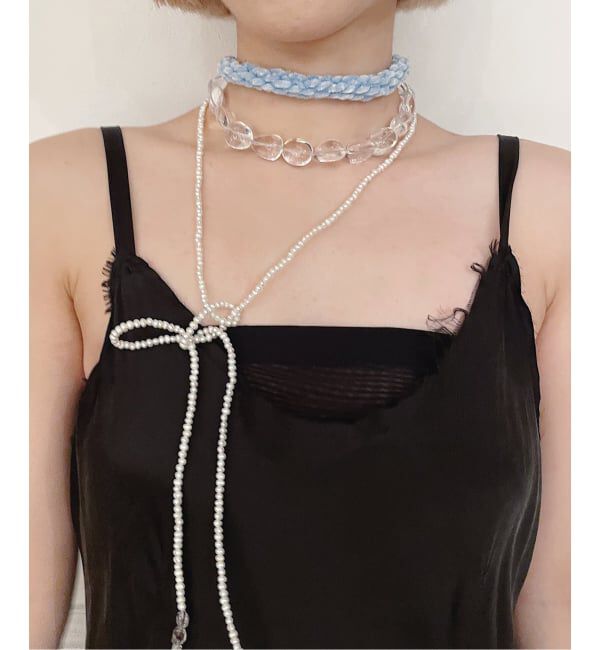 IENA LA BOUCLE「《追加》Y.A.Acc/ワイエーアク クリスタルスモールネックレス」|ネックレス|