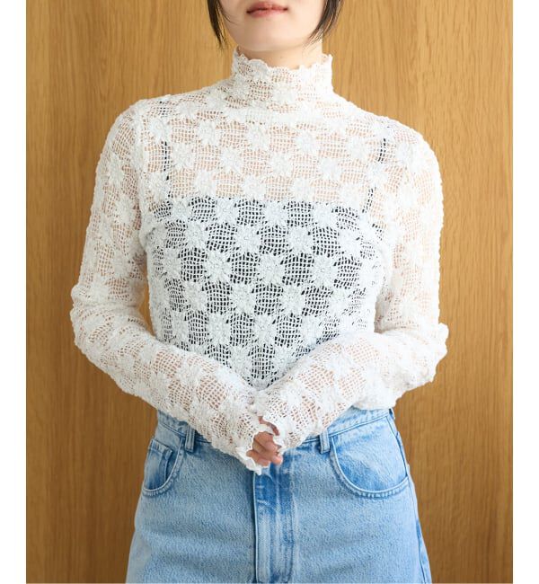 IENA LA BOUCLE「IENA LA BOUCLE メッシュフラワーカットソー」|Tシャツ・カットソー|