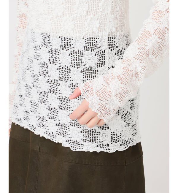 IENA LA BOUCLE「IENA LA BOUCLE メッシュフラワーカットソー」|Tシャツ・カットソー|