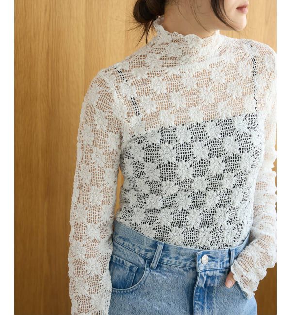 IENA LA BOUCLE「IENA LA BOUCLE メッシュフラワーカットソー」|Tシャツ・カットソー|
