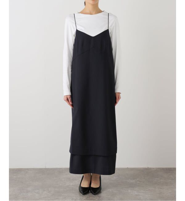 journal standard L'essage「【TIBI/ティビ】MIER PINSTRIPE CONVERTIBLE SLIP DRE」|ワンピース|ネイビー