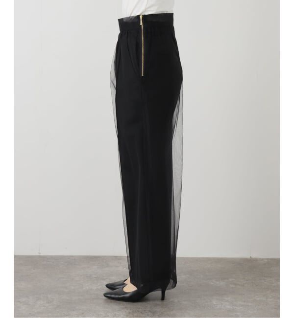 NOBLE「レイヤードチュールパンツ」|スラックス|