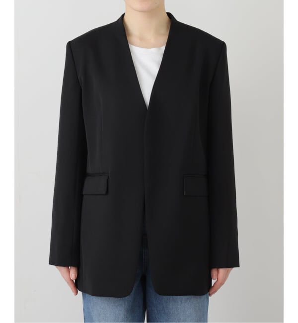 NOBLE「Vカラードスキンジャケット」|ノーカラージャケット|