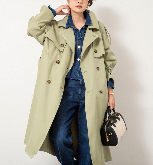 NOLLEY'S「NMPウォッシャブルロングトレンチコート」|トレンチコート|オリーブ