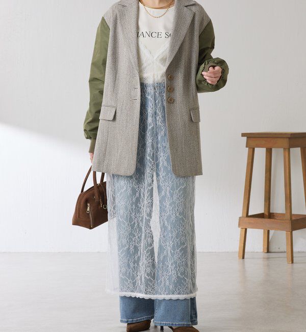  「3つ釦コンビスリーブジャケット」|ベスト・ジレ|