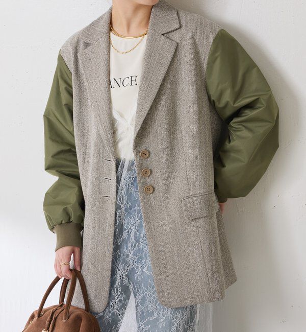  「3つ釦コンビスリーブジャケット」|ベスト・ジレ|