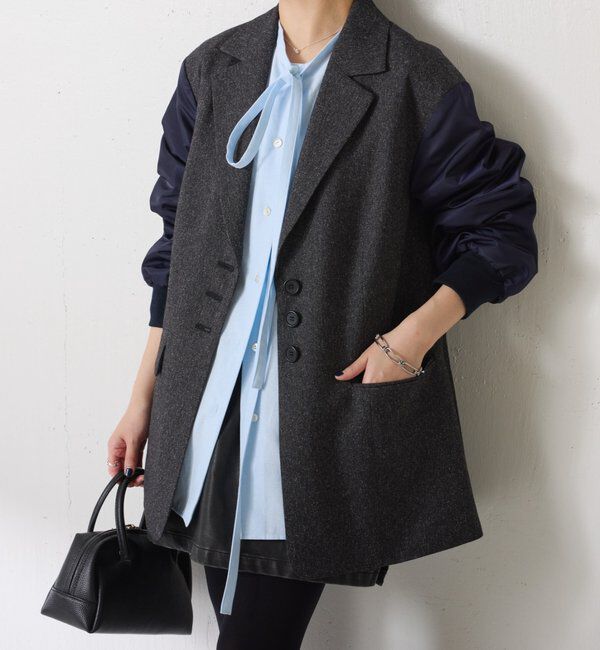  「3つ釦コンビスリーブジャケット」|ベスト・ジレ|