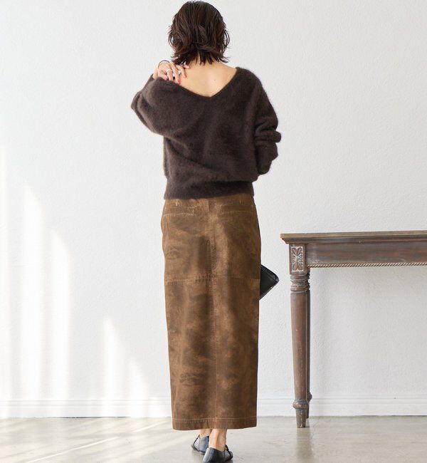  「【ヴィンテージムード】ウォッシュドクロスタイトスカート」|スカート|