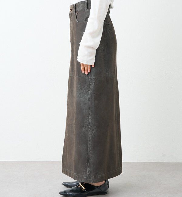  「【ヴィンテージムード】ウォッシュドクロスタイトスカート」|スカート|