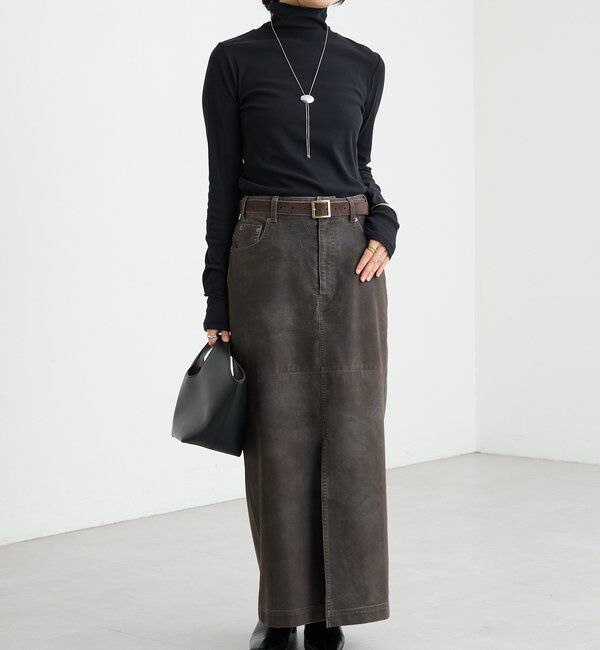  「【ヴィンテージムード】ウォッシュドクロスタイトスカート」|スカート|