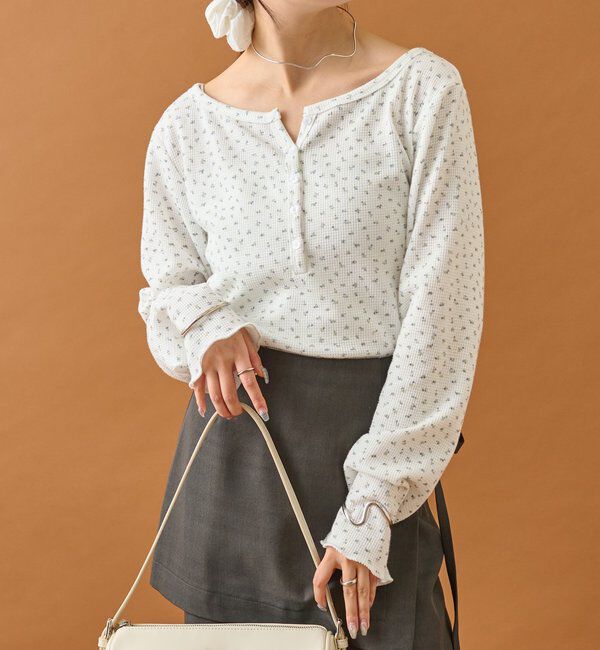  「小花ヘンリーロンT」|シャツ・ブラウス|