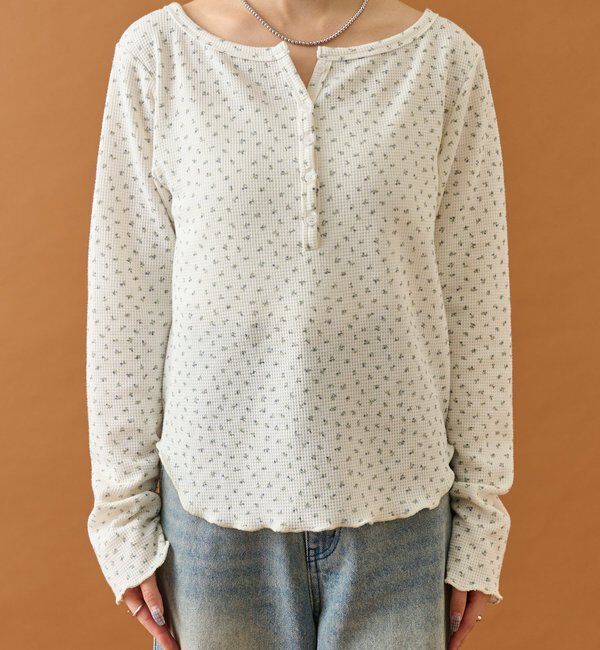  「小花ヘンリーロンT」|シャツ・ブラウス|