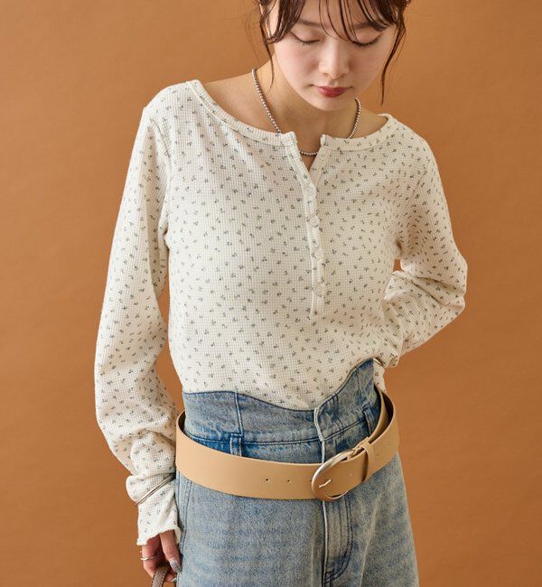  「小花ヘンリーロンT」|シャツ・ブラウス|