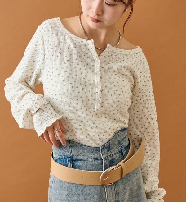  「小花ヘンリーロンT」|シャツ・ブラウス|