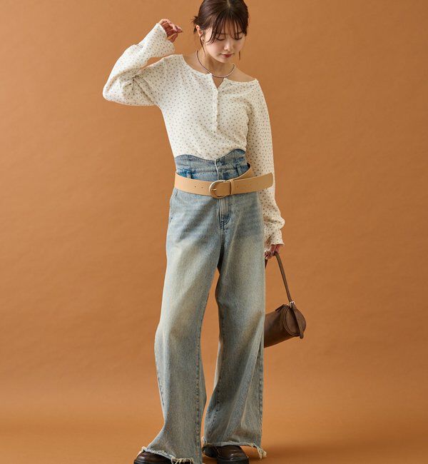  「小花ヘンリーロンT」|シャツ・ブラウス|