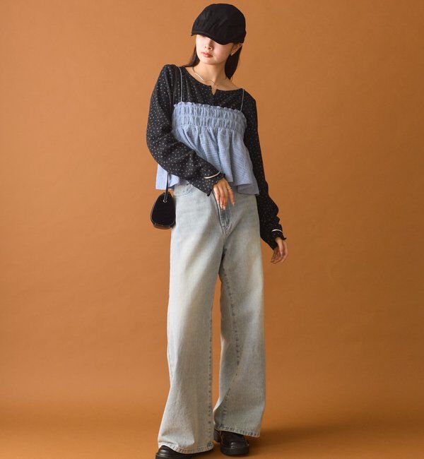  「小花ヘンリーロンT」|シャツ・ブラウス|