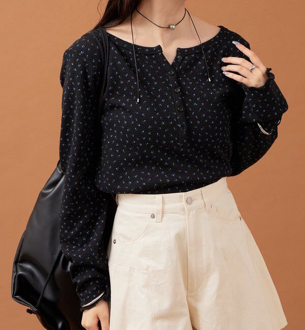  「小花ヘンリーロンT」|シャツ・ブラウス|