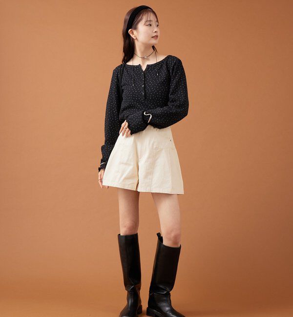  「小花ヘンリーロンT」|シャツ・ブラウス|