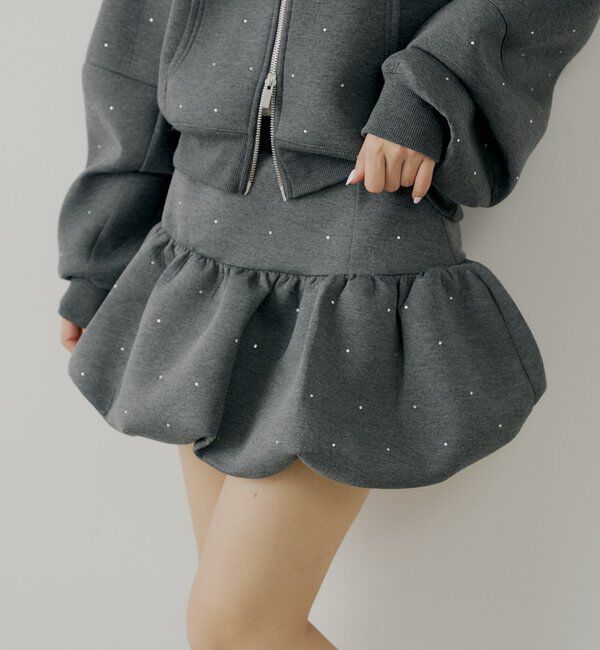  「【セットアップ対応】スウェットバルーンミニスカート」|スカート|