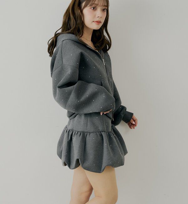  「【セットアップ対応】スウェットバルーンミニスカート」|スカート|