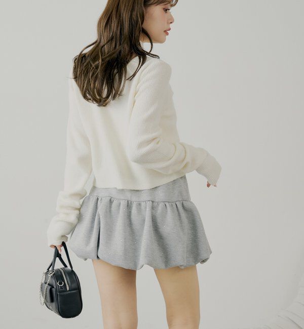  「【セットアップ対応】スウェットバルーンミニスカート」|スカート|