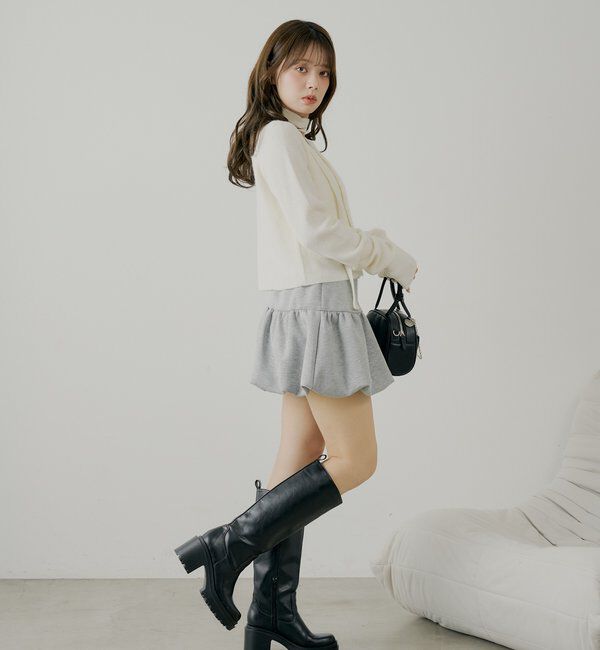  「【セットアップ対応】スウェットバルーンミニスカート」|スカート|