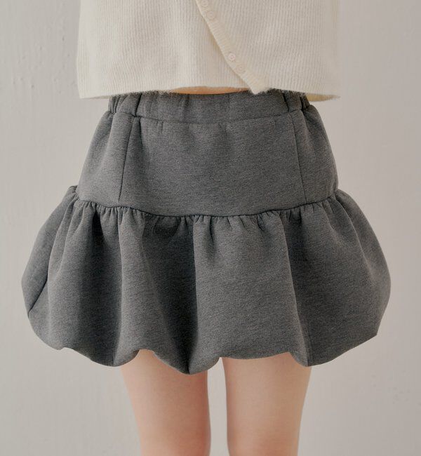  「【セットアップ対応】スウェットバルーンミニスカート」|スカート|