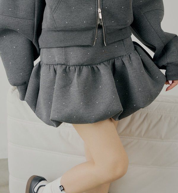  「【セットアップ対応】スウェットバルーンミニスカート」|スカート|グレーその他3