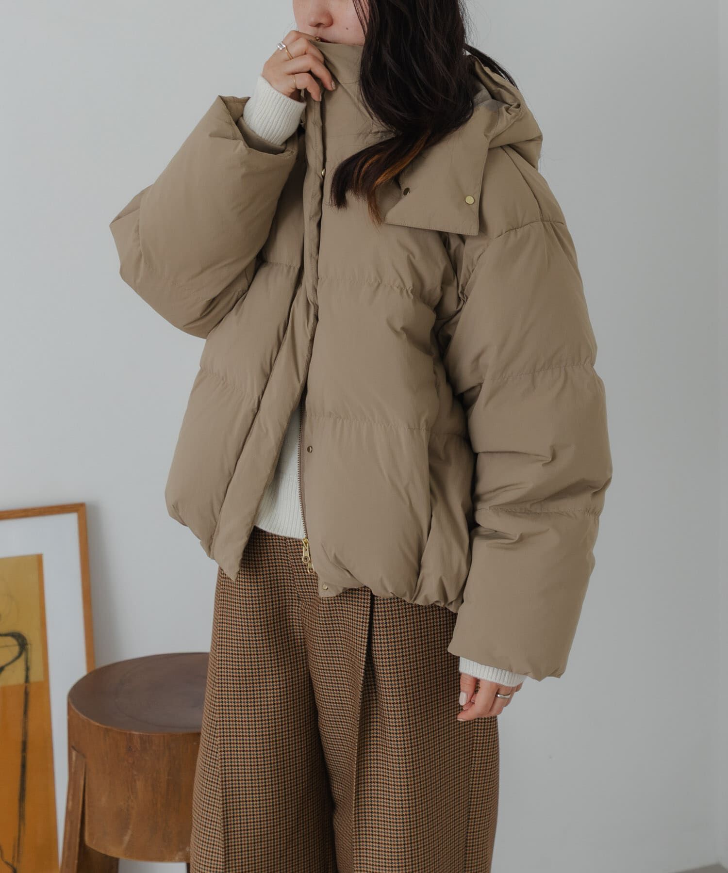 URBAN RESEARCH「2WAYフーデットダウンコート」|ダウン|ベージュ