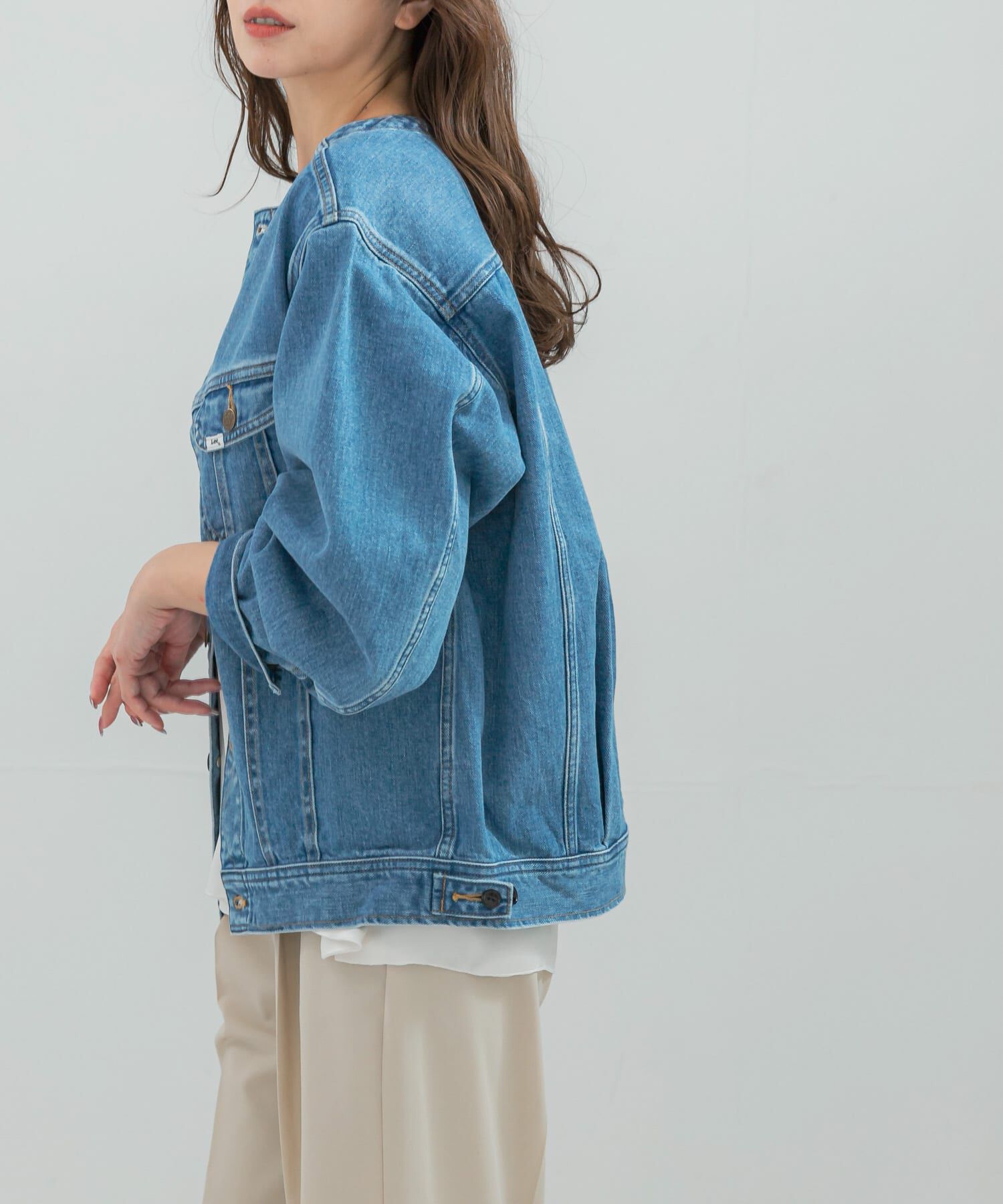 URBAN RESEARCH ROSSO「『別注』Lee101&times;ROSSO　NOCOLLAR JACKET」|デニムジャケット|