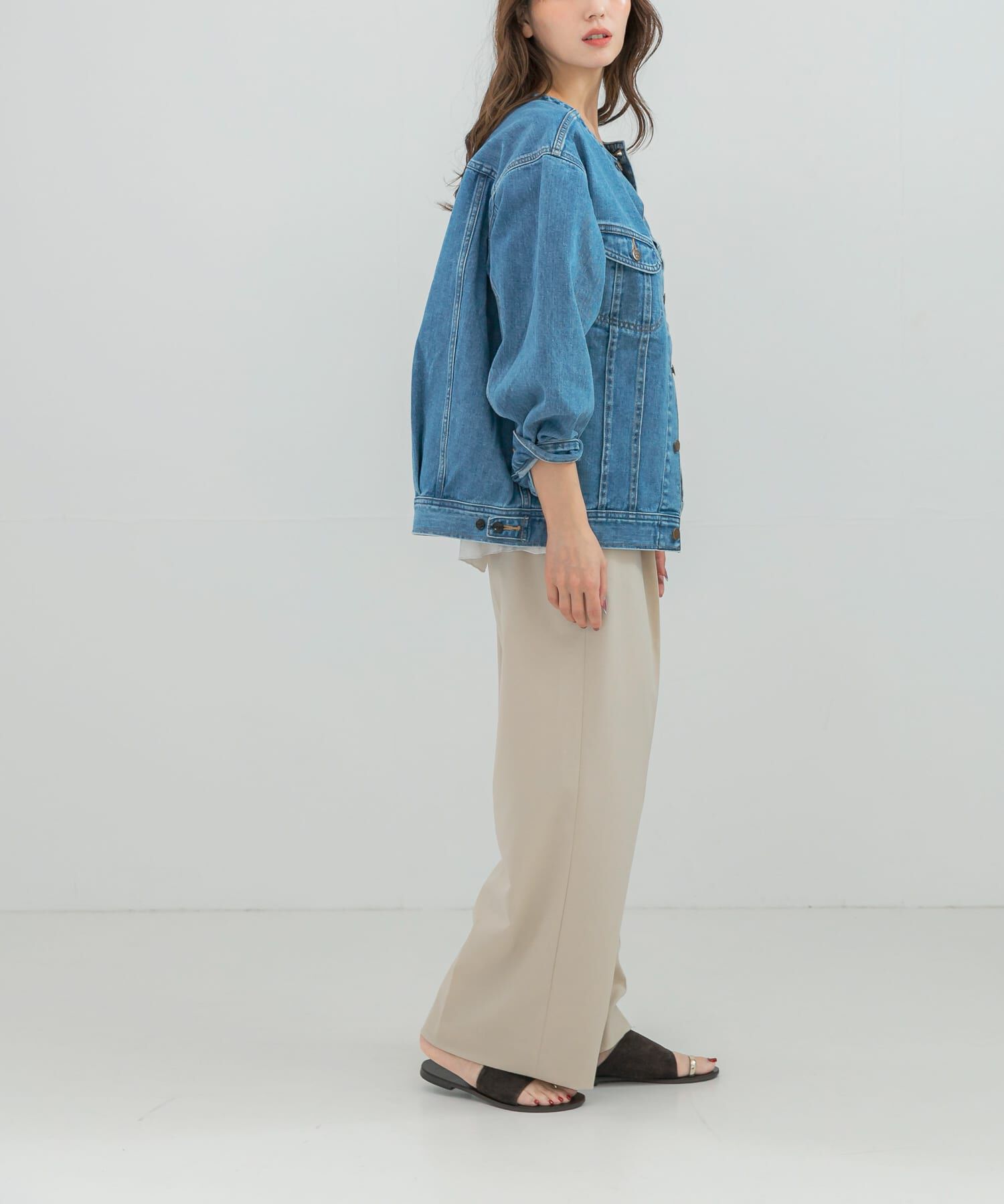 URBAN RESEARCH ROSSO「『別注』Lee101&times;ROSSO　NOCOLLAR JACKET」|デニムジャケット|