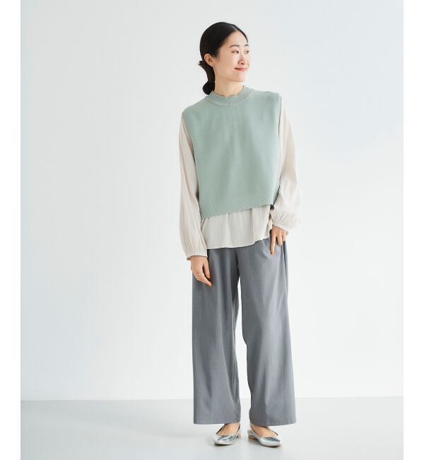  「ブラウスレイヤードニットベスト」|ベスト・ジレ|