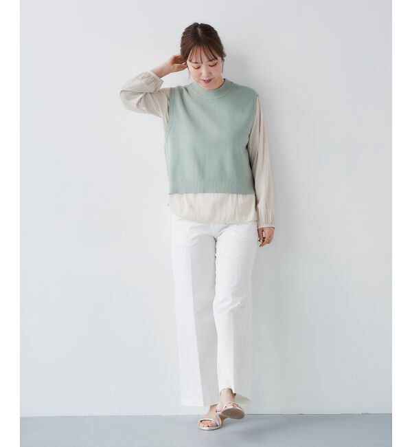  「ブラウスレイヤードニットベスト」|ベスト・ジレ|