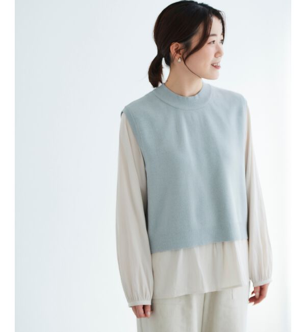  「ブラウスレイヤードニットベスト」|ベスト・ジレ|