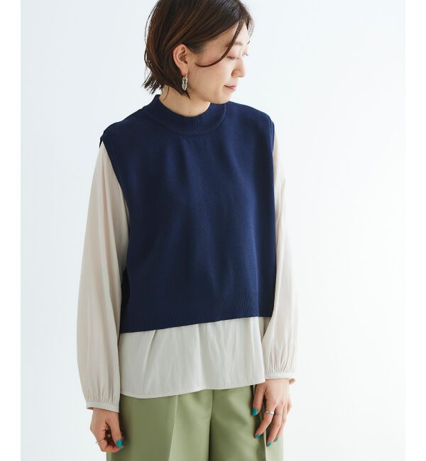  「ブラウスレイヤードニットベスト」|ベスト・ジレ|