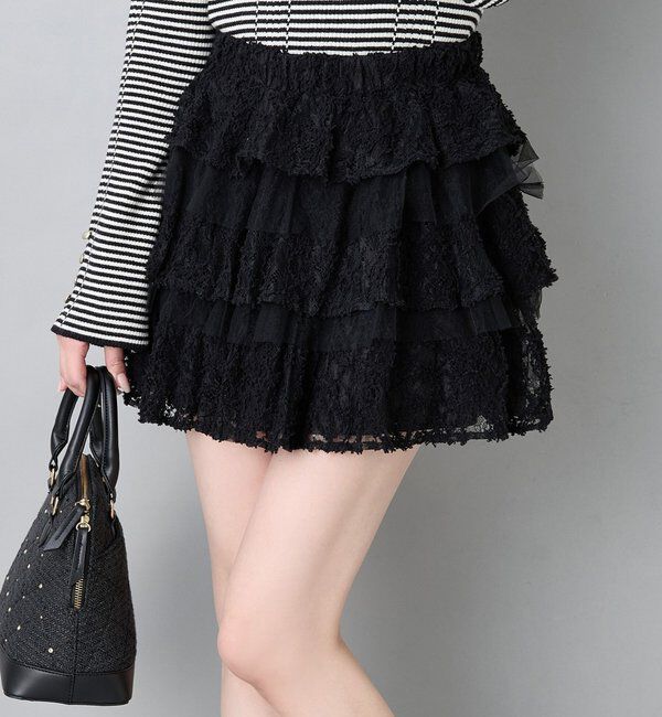  「フリルミニスカート」|スカート|ブラック