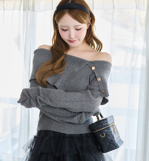  「オフショルラメニット」|ニット・セーター|