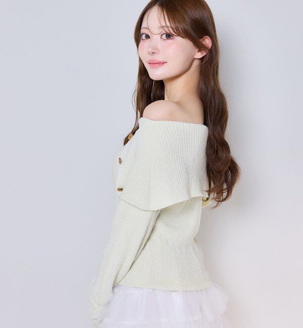  「オフショルラメニット」|ニット・セーター|