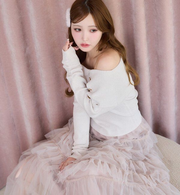  「オフショルラメニット」|ニット・セーター|