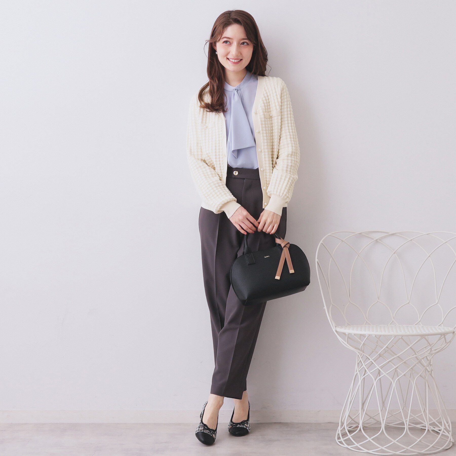 index「チェックジャカードカーディガン【洗濯機OK】」|カーディガン|