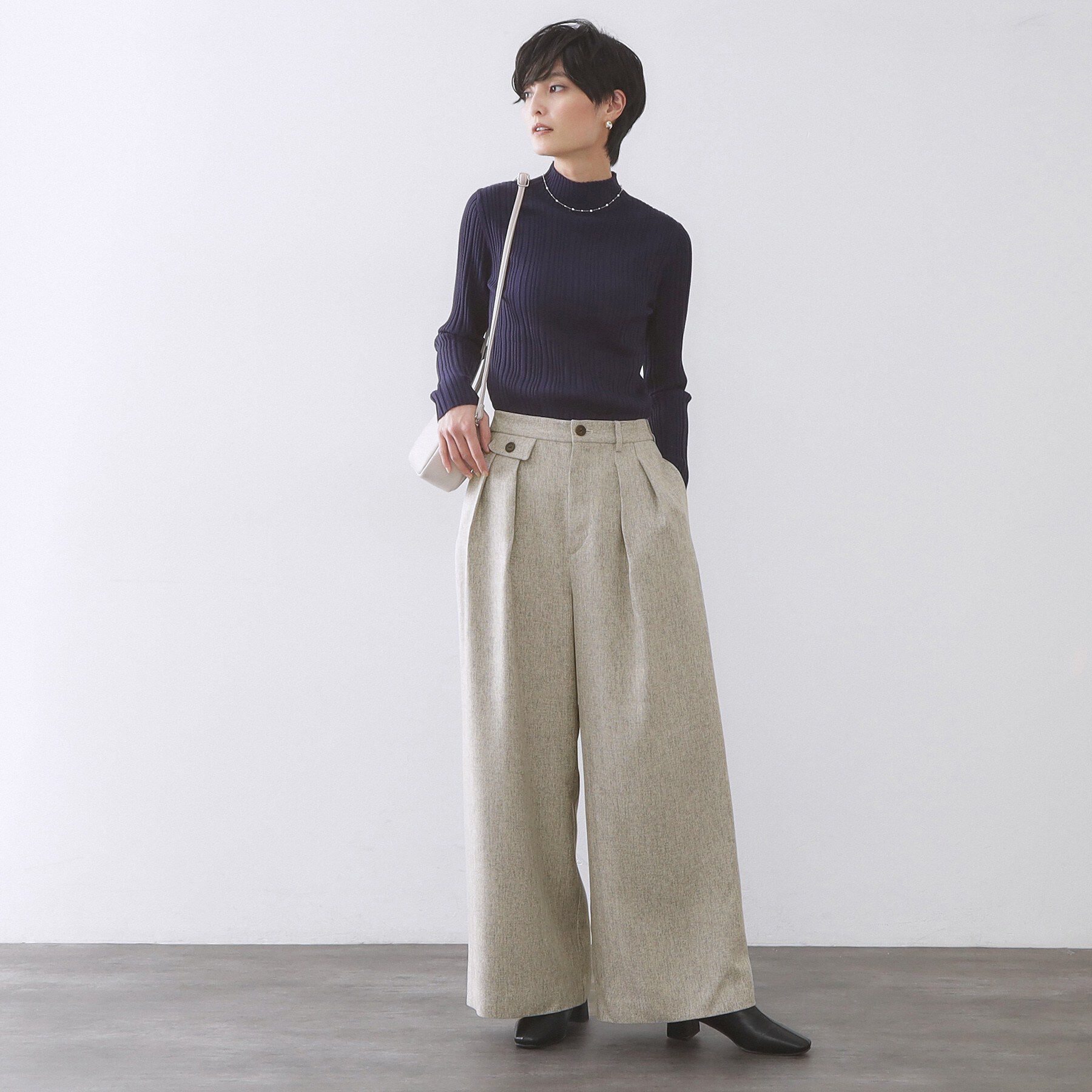 OPAQUE.CLIP「ヘリンボーンタックワイドパンツ【洗濯機OK】」|その他|