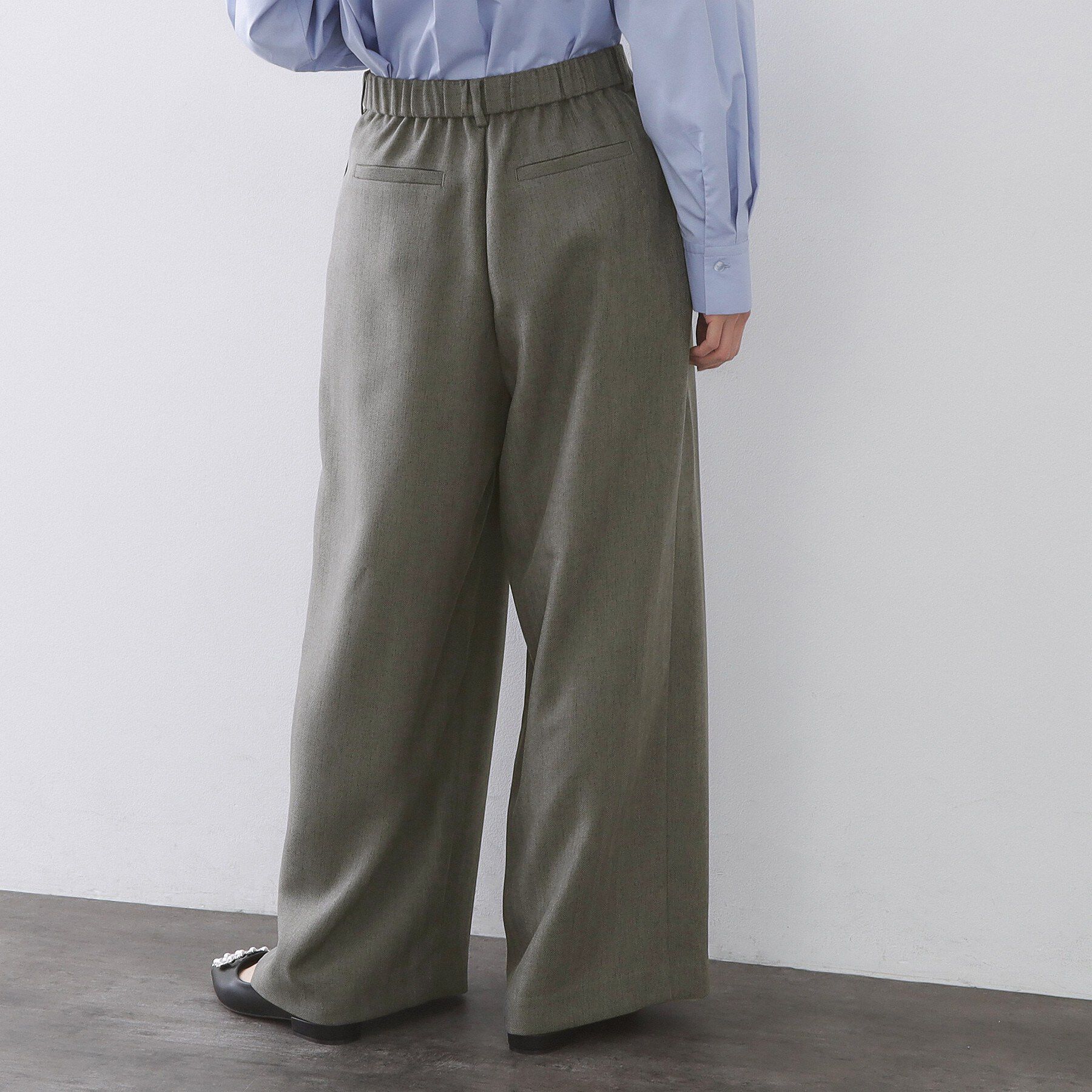 OPAQUE.CLIP「ヘリンボーンタックワイドパンツ【洗濯機OK】」|その他|