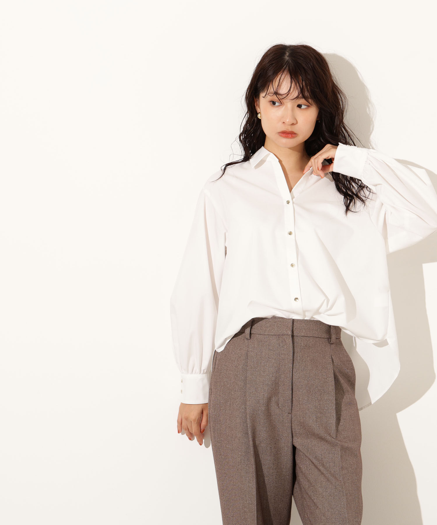  「ゴールドボタン2wayリボンブラウス」|シャツ・ブラウス|