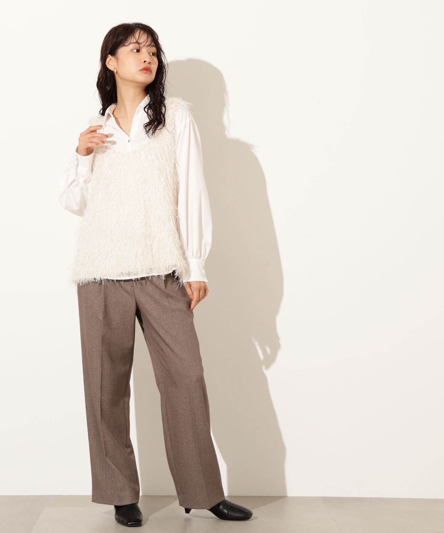  「ゴールドボタン2wayリボンブラウス」|シャツ・ブラウス|