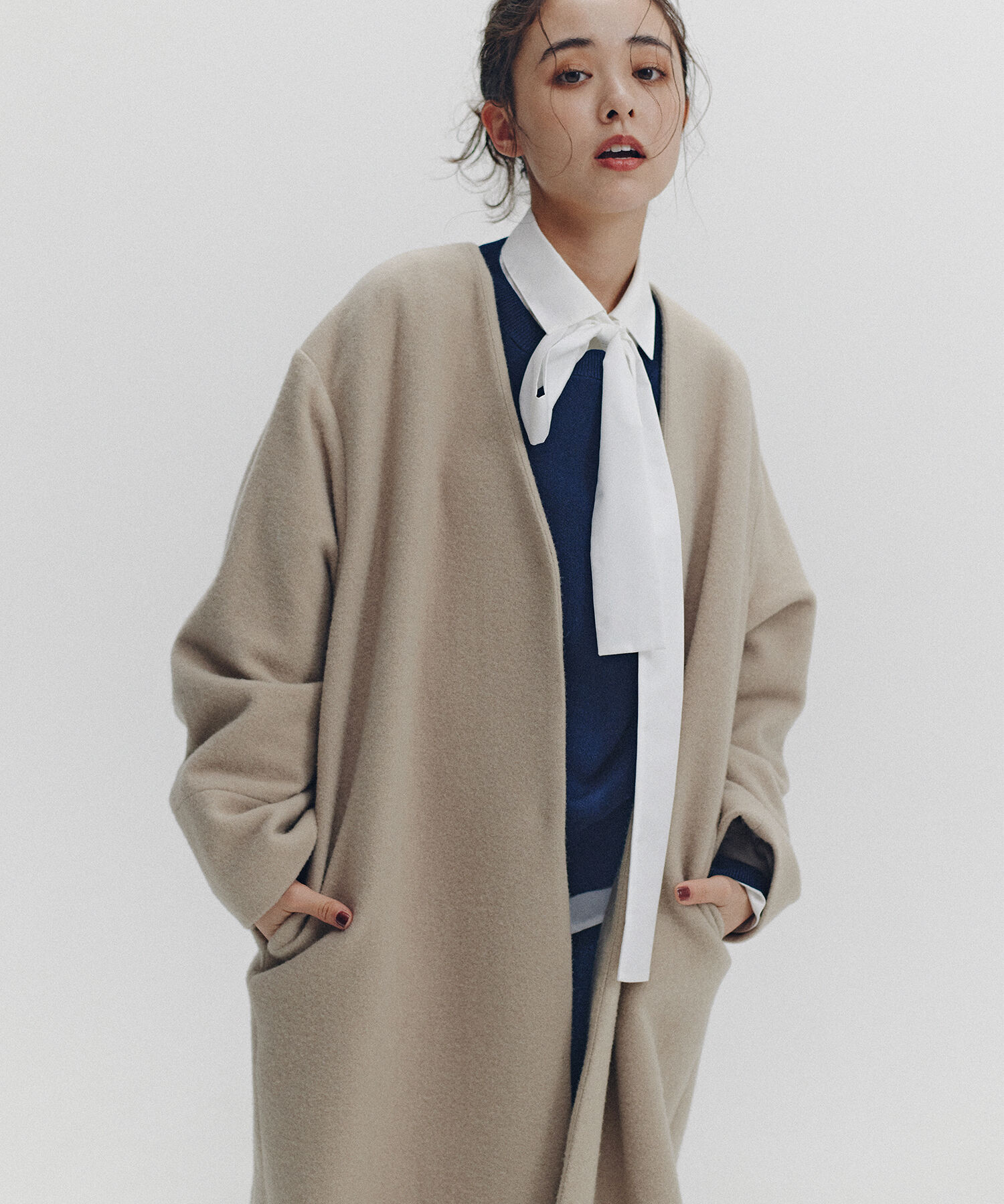  「ゴールドボタン2wayリボンブラウス」|シャツ・ブラウス|