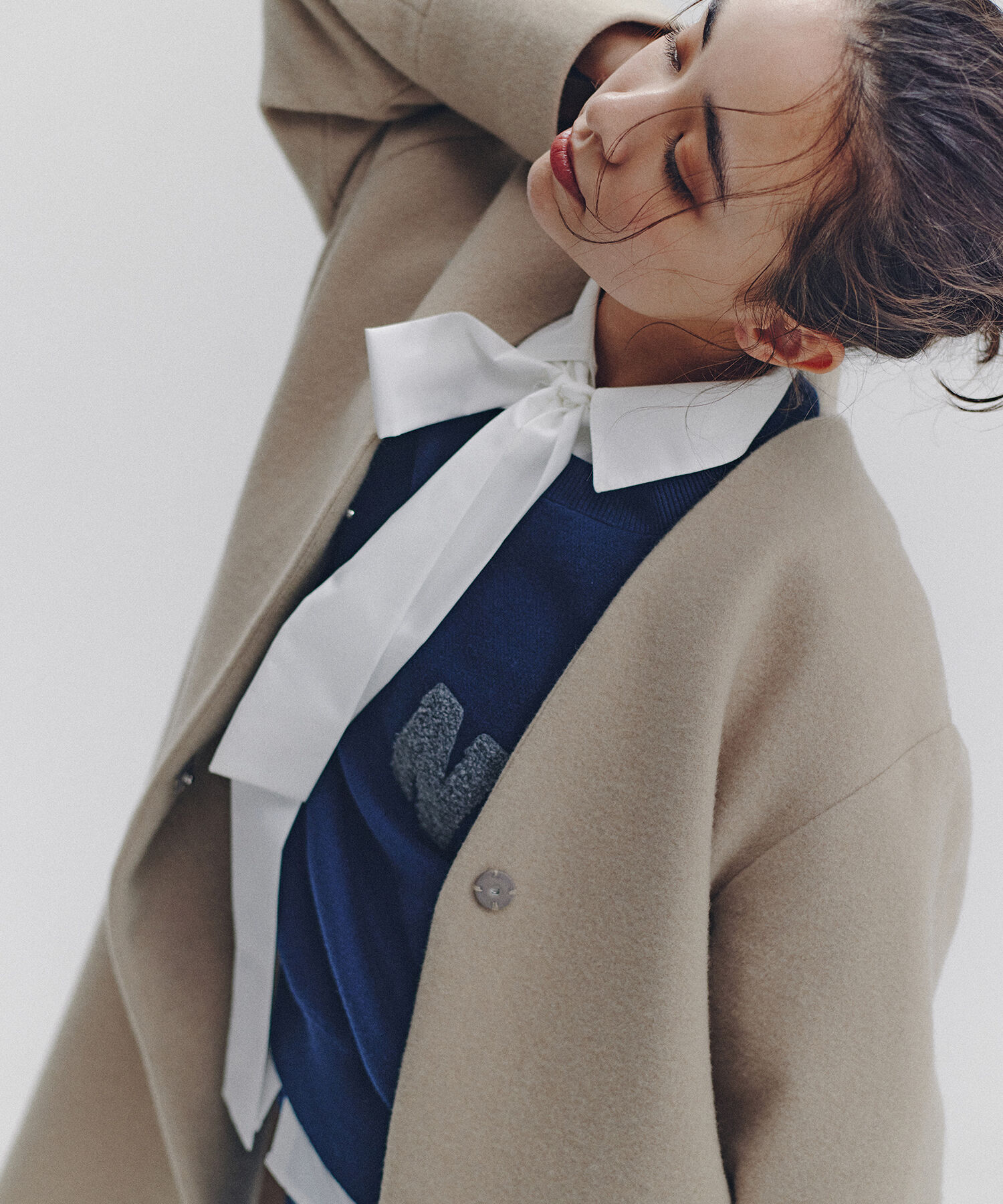  「ゴールドボタン2wayリボンブラウス」|シャツ・ブラウス|