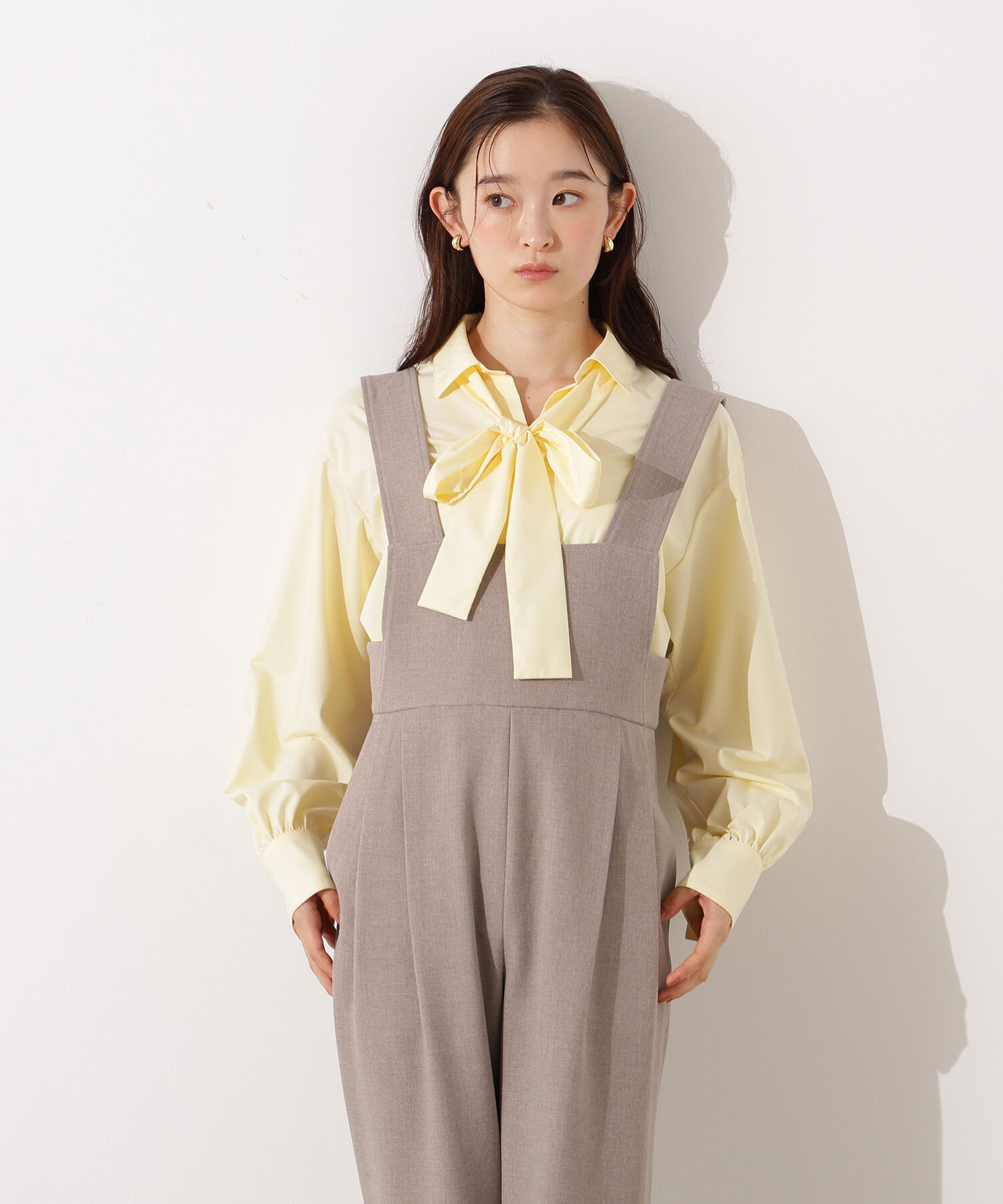  「ゴールドボタン2wayリボンブラウス」|シャツ・ブラウス|