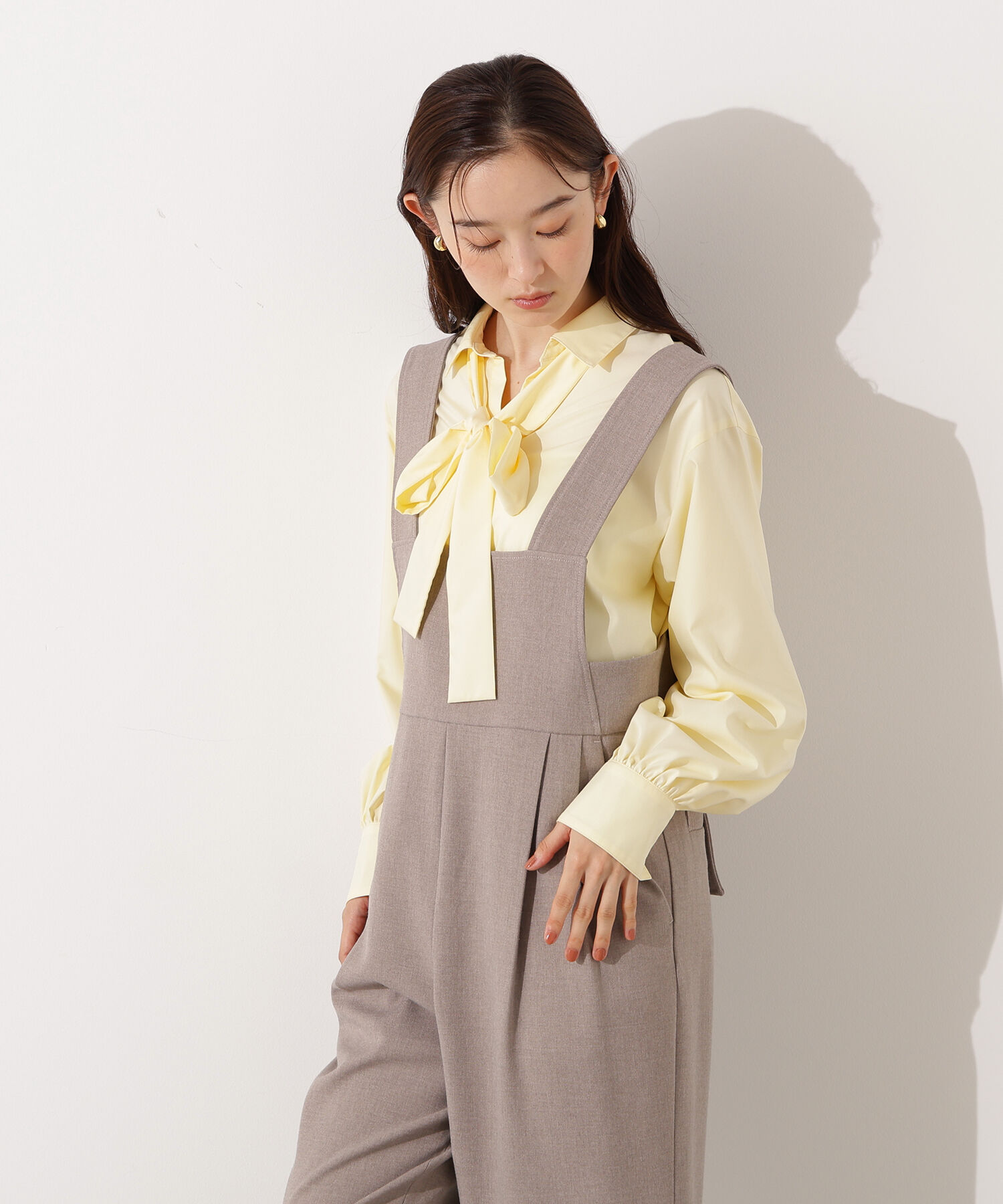  「ゴールドボタン2wayリボンブラウス」|シャツ・ブラウス|